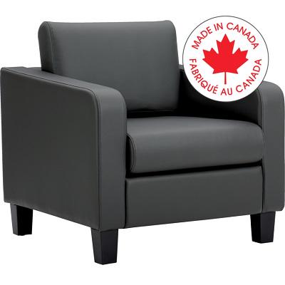 Chair-Guest, Suburb, Single Club Seat, Leather Grey - MVL13051 PU37-BL27