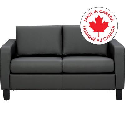 Sofa-Suburb, Two Seat Loveseat, Leather Grey - MVL13052 PU37-BL27