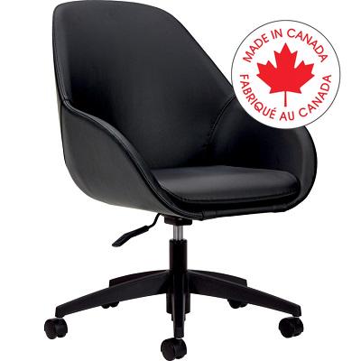 Chair-Guest Arlo, Luxahide, Black - MVL13085 PU30 BL20 BLK B7 CX
