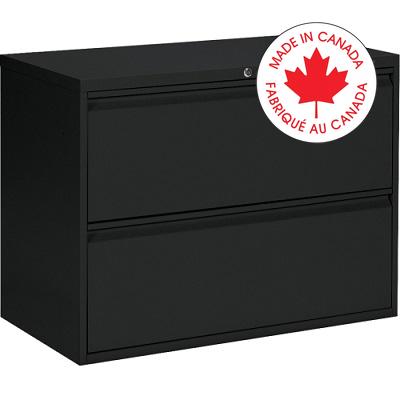 File Cabinet-Lateral Otg, 2 Drawer, Black - MVL1936P2-BLK