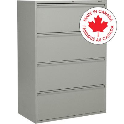 File Cabinet-Lateral Otg, 4 Drawer, Grey - MVL1936P4-GRY