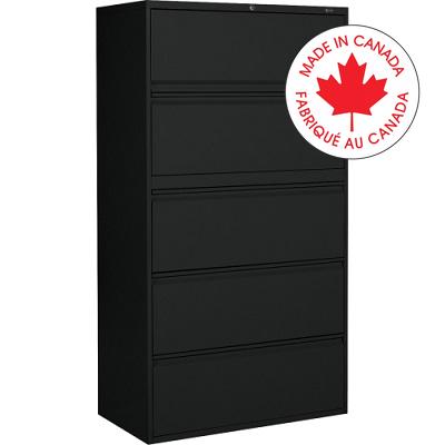 File Cabinet-Lateral Otg, 5 Drawer, Black - MVL1936P5-BLK