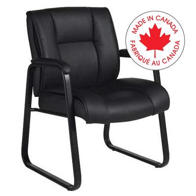 Chair-Guest Ashmont Luxhide Bonded Leather Black - MVL2782 PU30 BL20 BLK