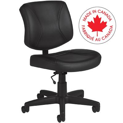 Chair-Task Yoho Low Back,  Luxhide Bonded Leather Black - MVL2786 PU30 BL20 BLK