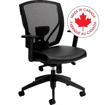Chair-Ibex,Med.Back Synchro,Bonded Leather - MVL2801 BL20 BLK BK CX ST