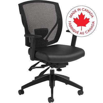 Chair-Multi-Tilter Ibex Mesh Back, Bonded Leather Black - MVL2803 BL20 BLK BK CX ST