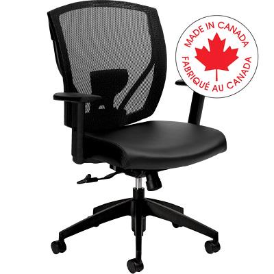 Chair-Tilter Ibex Upholstered Seat Mesh Back, Black - MVL2804 BL20 BLK BK CX ST