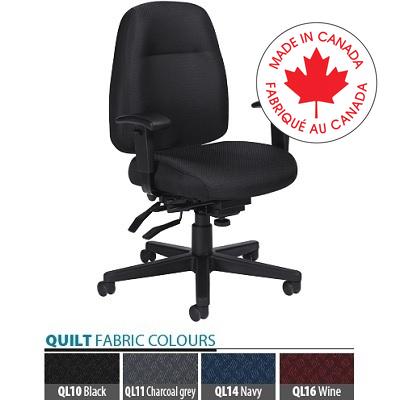 Chair-Multi-Tilter Full-Time Medium Back, Quilt Black - MVL2900 QL10 BLK HP