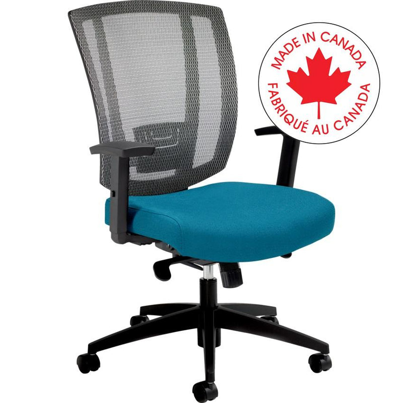 Chair-Synchro-Tilter Avro Mesh Back, Fusion Aqua - MVL3101 FU75 BLK BK CX A4 QS