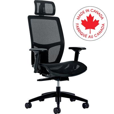 Chair-Synchro Tilter Format+ Mesh Back W/Headrest, Black - MVL3198 BLK G5 B7 CX