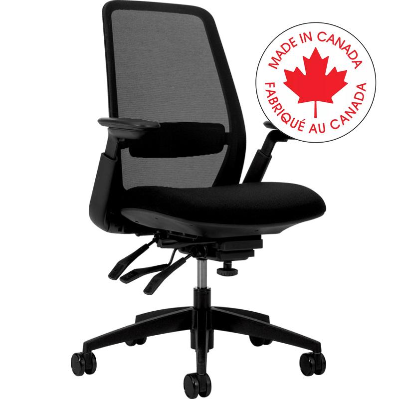 Chair-Multi-Tilter, Weight Sensing Med Mesh Bk Fusion Carbon - MVL6070HA D55 FU85 BLK B7 82 S