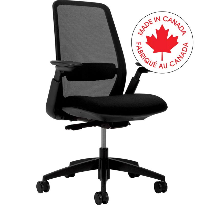 Chair-Synchro-Tilt, Weight Sensing Hi Mesh Bk Fusion Carbon - MVL6074HA D55 FU85 BLK B7 82 S
