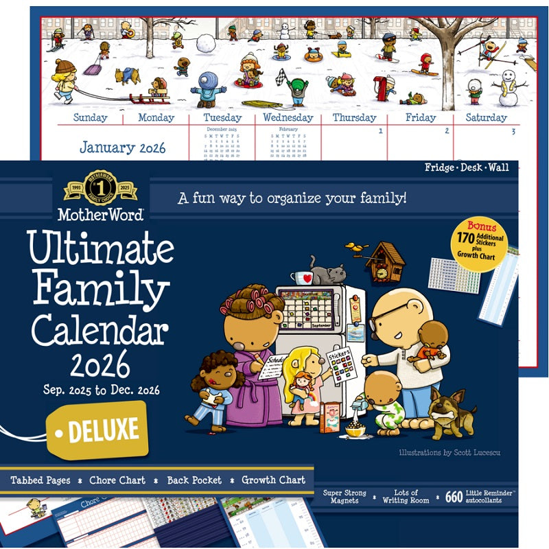 Calendar-Wall 16-Month 18X13.5 Motherword Eng 2025 - MWFCT1-28