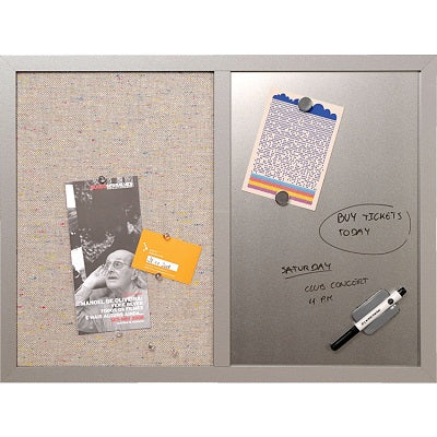 Combo Board-Mastervision 18" X 24" Metallic Surface, Grey - MX04331608