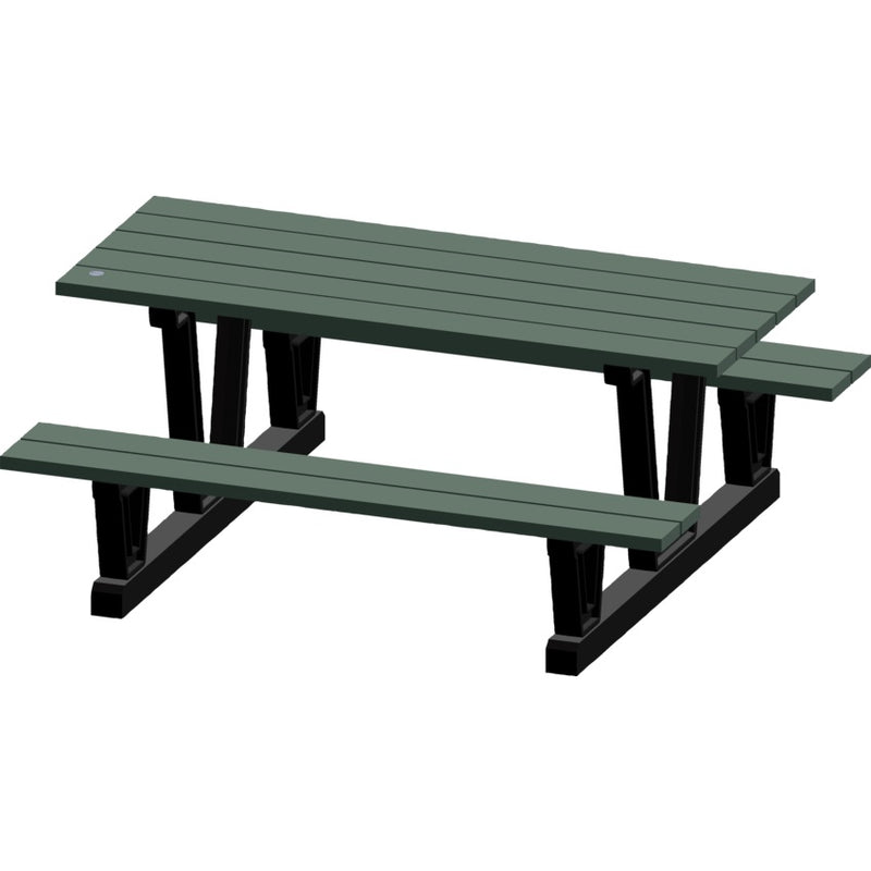 Picnic Table-Outdoor, Recycled Plastic, 6', Grey - NJ034