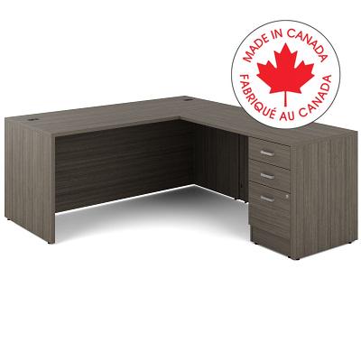 Workstation-Newland L Shaped Desk 66X78 Absolute Acajou - NLP108 ACJ