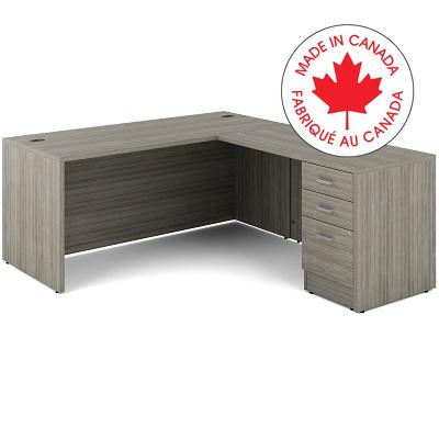 Workstation-Newland L Shaped Desk 66X78 Noce Grigio - NLP108 NGL