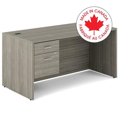 Desk-Newland Single Pedestal 60X30 Noce Grigio - NLP111 NGL