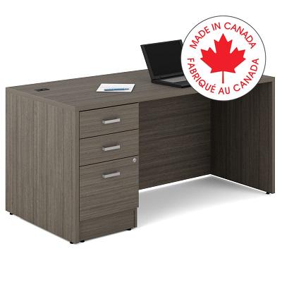 Desk-Newland Single Pedestal 60X30 Absolute Acajou - NLP232 ACJ
