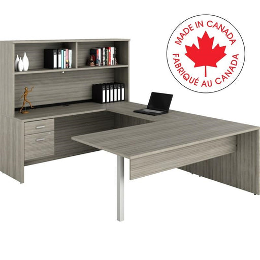 Workstation-Newland U Shaped Suite 72X102 Noce Grigio - NLP331 NGL TTU ST