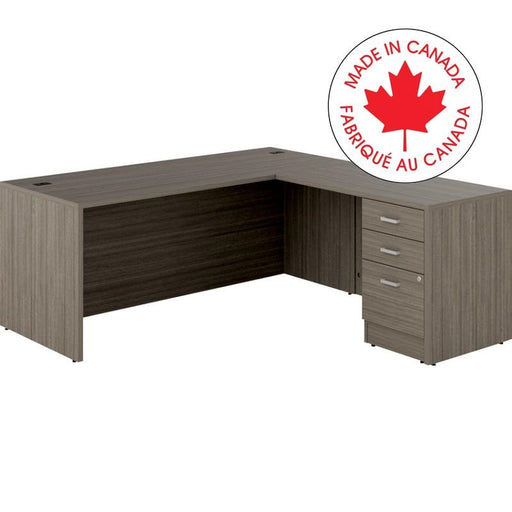 Workstation-Newland L Shaped Desk 72X72 Absolute Acajou - NLP403 ACJ ST