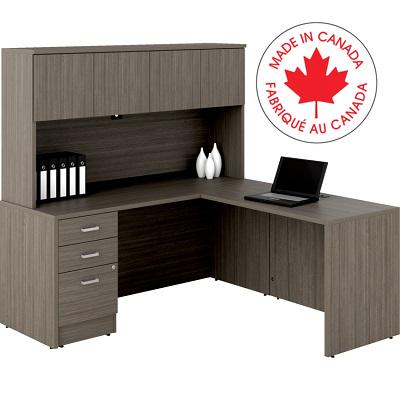 Workstation-Newland L Shaped Desk 66X66 Absolute Acajou - NLP408 ACJ ST