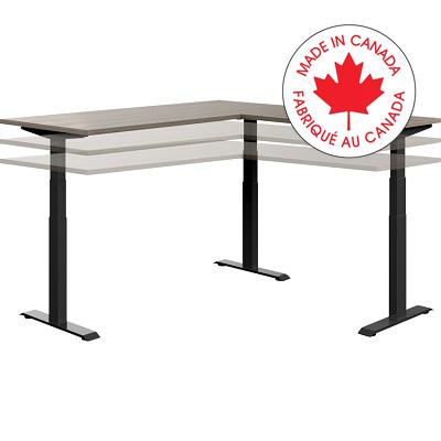 Desk-Newland, Height Adjustable 3 Leg, 66X66 Absolute Acajou - NLP413 ACJ BLK ST