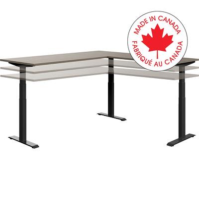 Desk-Newland, Height Adjustable 3 Leg, 72X72 Absolute Acajou - NLP414 ACJ BLK