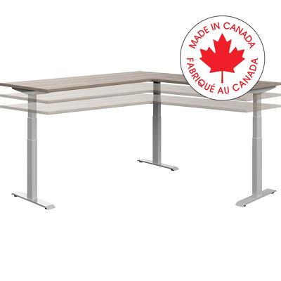 Desk-Newland, Height Adjustable 3 Leg, 72X72 Noce Grigio - NLP414 NGL TUN
