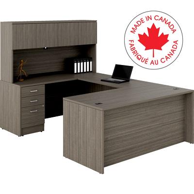 Workstation-Newland U Suite W/Hutch 66X96 Absolute Acajou - NLP415 ACJ ST