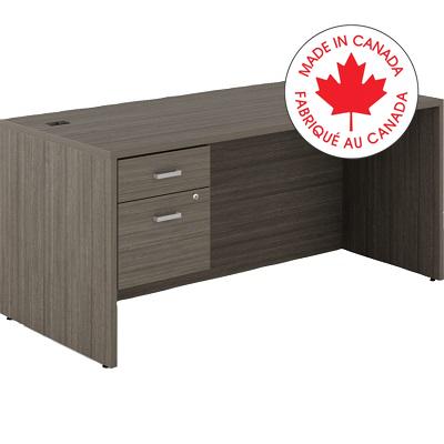 Desk-Newland Single Pedestal, 66X30" Absolute Acajou - NLP516 ACJ