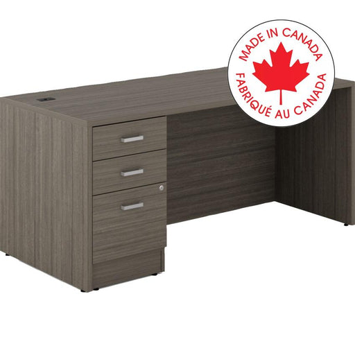 Desk-Newland Single Pedestal, Box/Box/File 66X30" Acajou - NLP517 ACJ