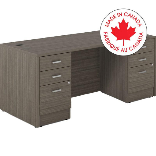 Desk-Newland Double Pedestal, Box/Box/File 72X30" Acajou - NLP519 ACJ