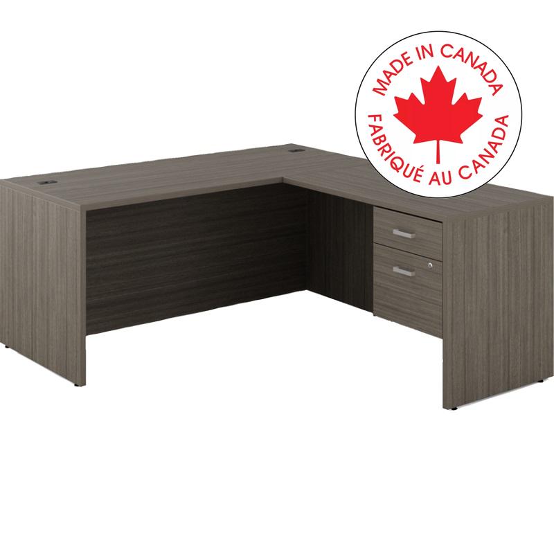 Workstation-Newland L Shaped Desk 66X72 Absolute Acajou - NLP520 ACJ