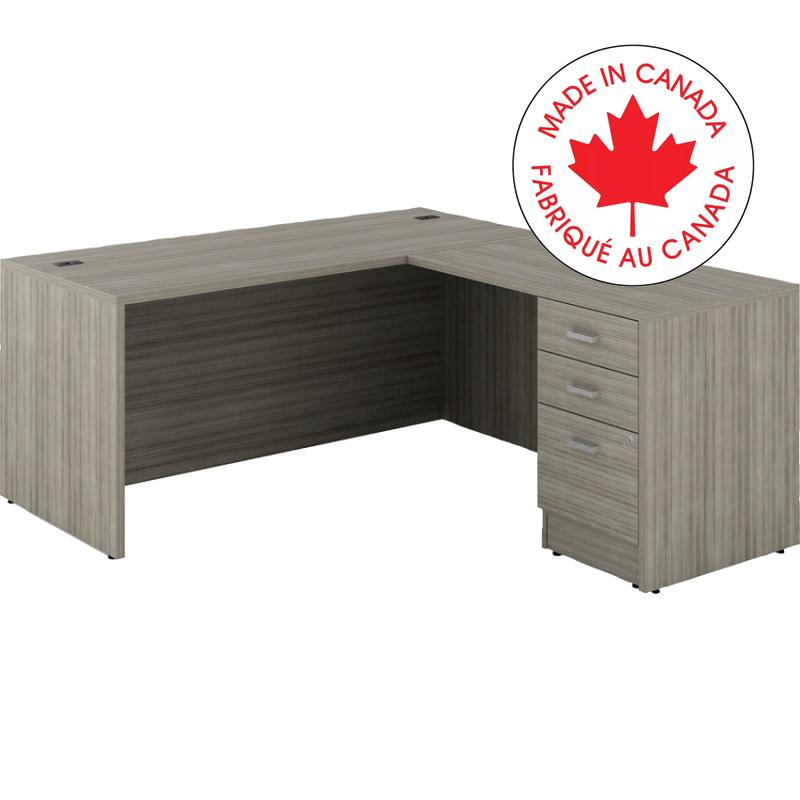 Workstation-Newland L Shaped Desk Bx/Bx/Fl 66X72 Grigio - NLP521 NGL