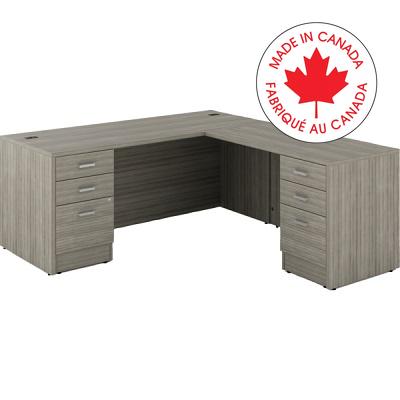 Workstation-Newland L Shaped Desk 72X78 Noce Grigio - NLP523 NGL