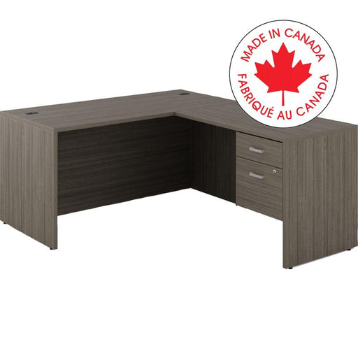 Workstation-Newland L Shaped Desk Bx/Fl 60X72 Acajou - NLP524 ACJ