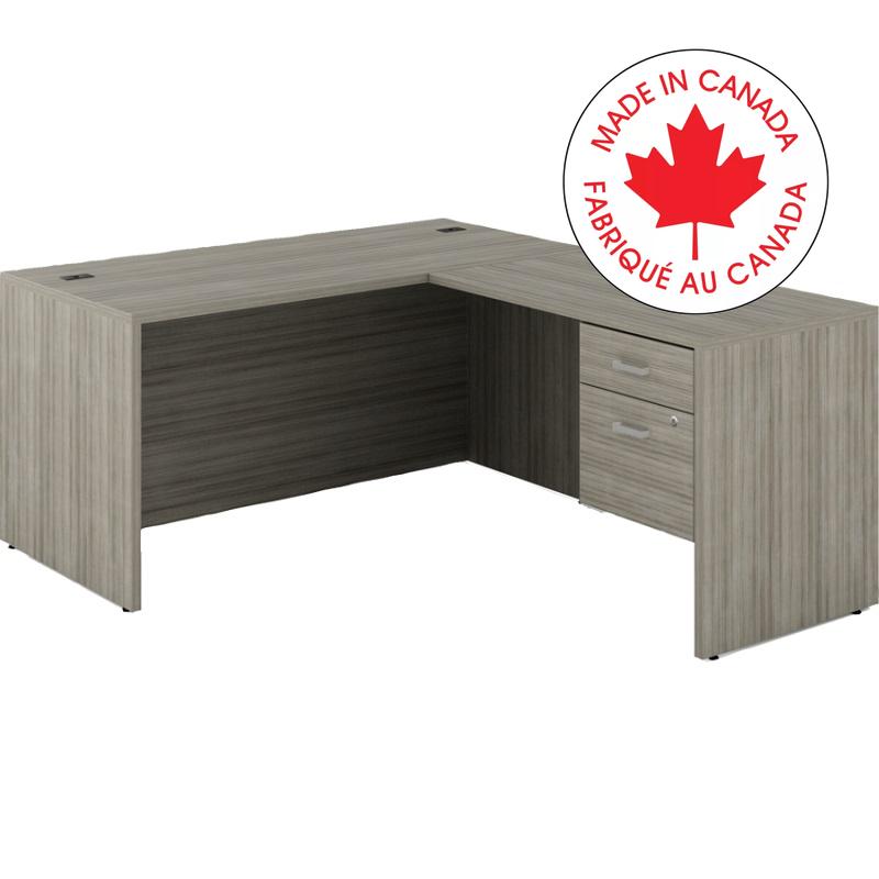 Workstation-Newland L Shaped Desk Bx/Fl 60X72 Grigio - NLP524 NGL