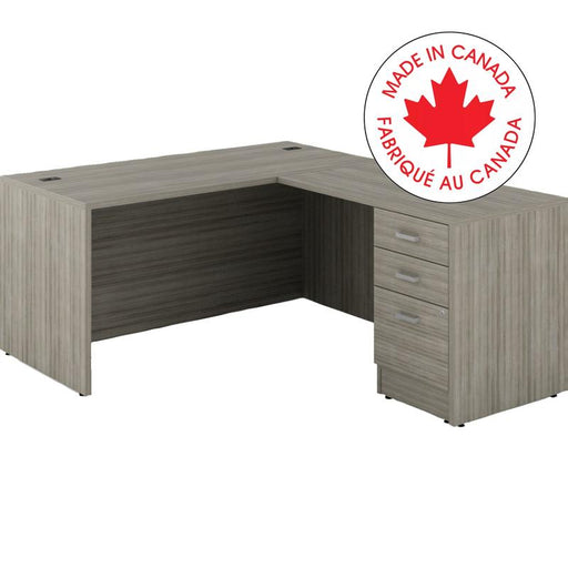 Workstation-Newland L Shaped Desk Bx/Bx/Fl 60X72 Grigio - NLP525 NGL