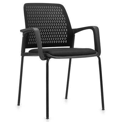 Chair-Guest Sparrow Stackable, Mesh Back, Black - OTG10920 BLK