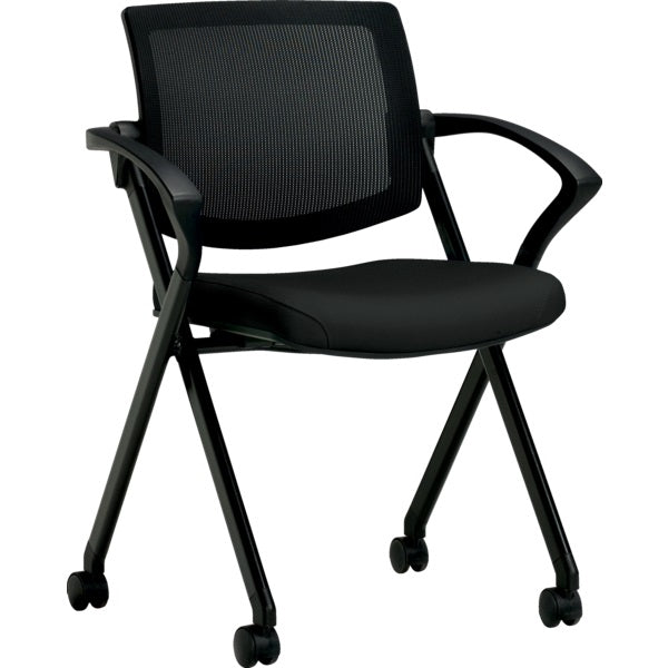 Chair-Guest, Mesh Gennex, Dual Wheel With Arms, Black - OTG11340 WA54 BLK ST