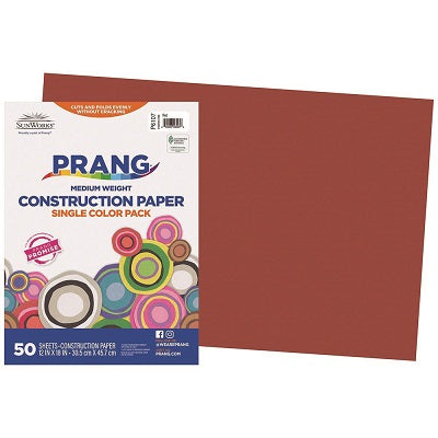 Construction Paper-Prang 12"X18", Red 50 Sheets - P6107