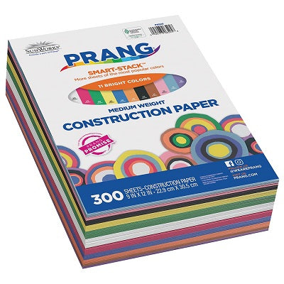 Construction Paper-Prang 9" X 12" Assorted 300/Pk - P6525