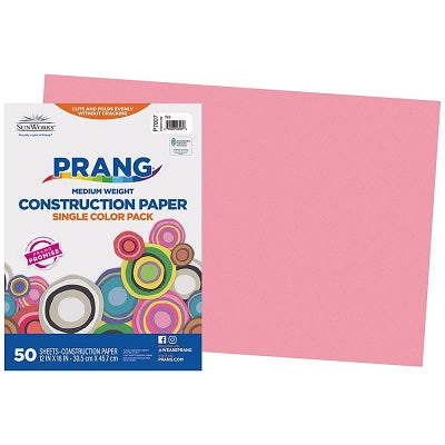 Construction Paper-Prang 12"X18", Pink 50 Sheets - P7007