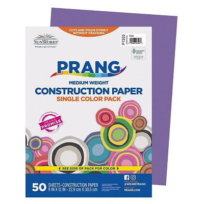 Construction Paper-Prang 9"X12", Violet 50 Sheets - P7203