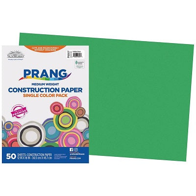 Construction Paper-Prang 12"X18", Holiday Green 50 Sheets - P8007