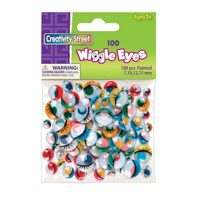 Eyes-Wiggle Peel & Stick, Assorted Sizes & Colours, 100/Pk - PAC3446-10