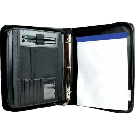 Binder-Executive, 1" Ring, Zippered, Black - PF-237II