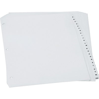 Index Dividers-Poly Preprinted, A-Z, White - PL213W