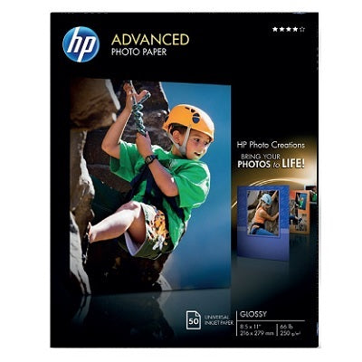 Paper-Hp Advanced Glossy Photo, 8.5X11 66Lb. 50/Pack - Q7853A